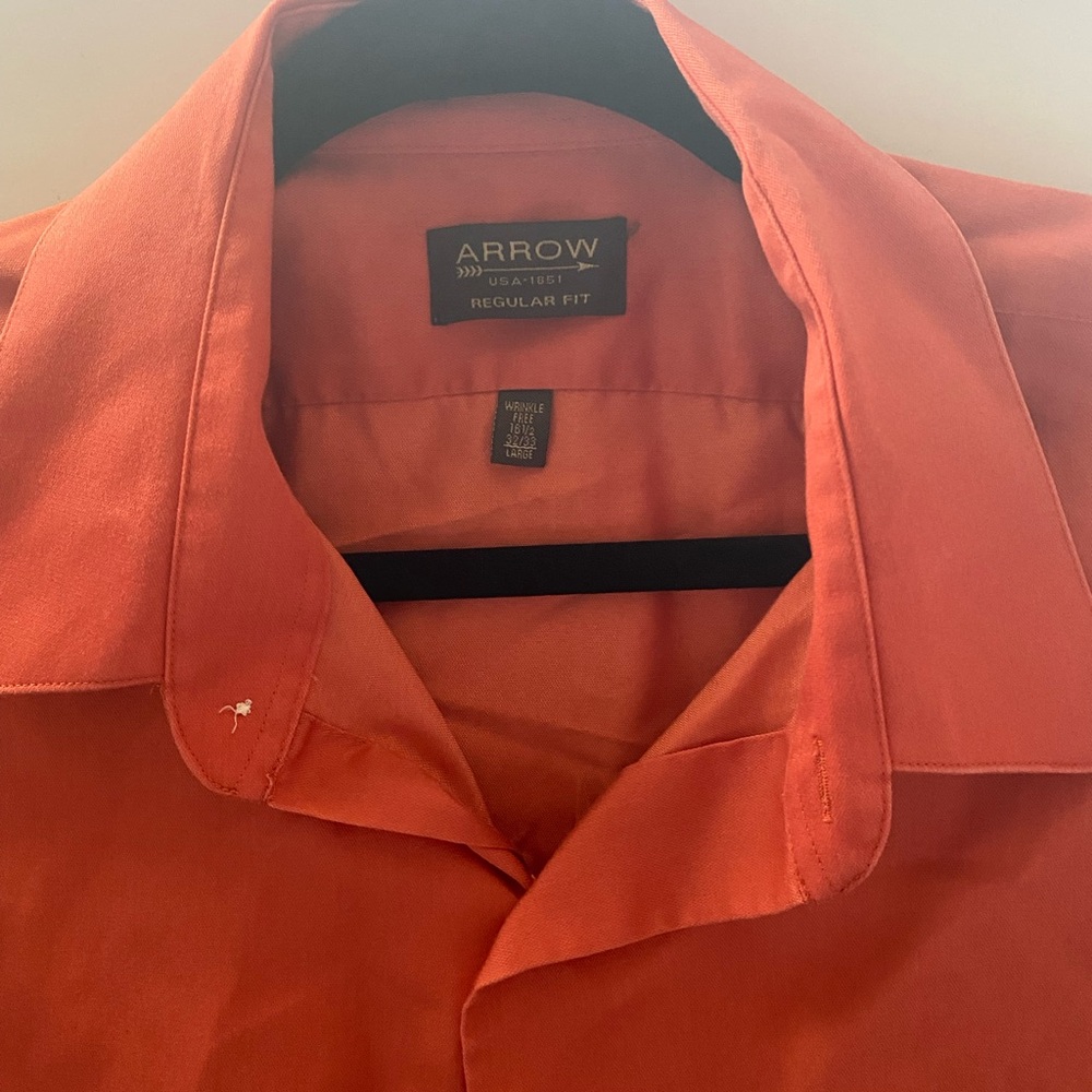 Arrow Men’s Casual Button-Down Shirt in Rust Orange